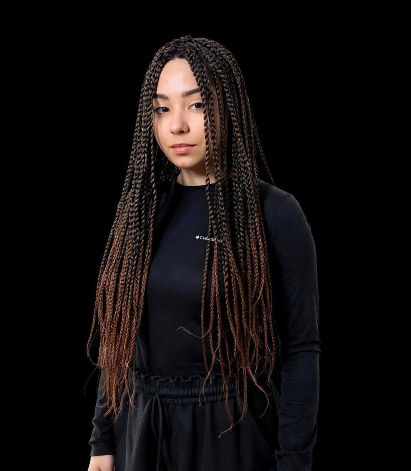 Довгі коси, плетіння Afro Sandra